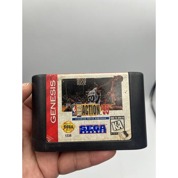 NBA Action '95 Starring David Robinson (Sega Genesis, 1995) Game Only - Tested - Picture 1 of 5